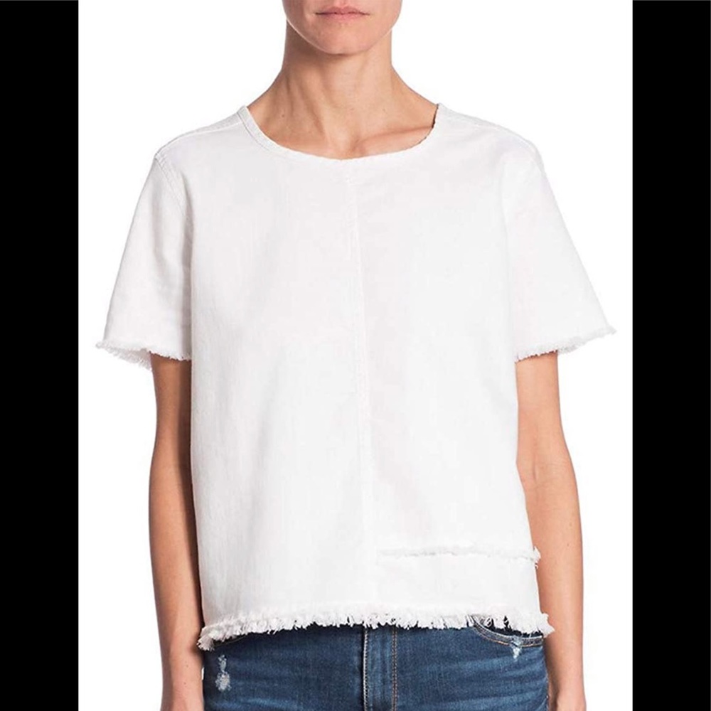 AG Adriano Goldschmied Tawny Raw Denim White Top L